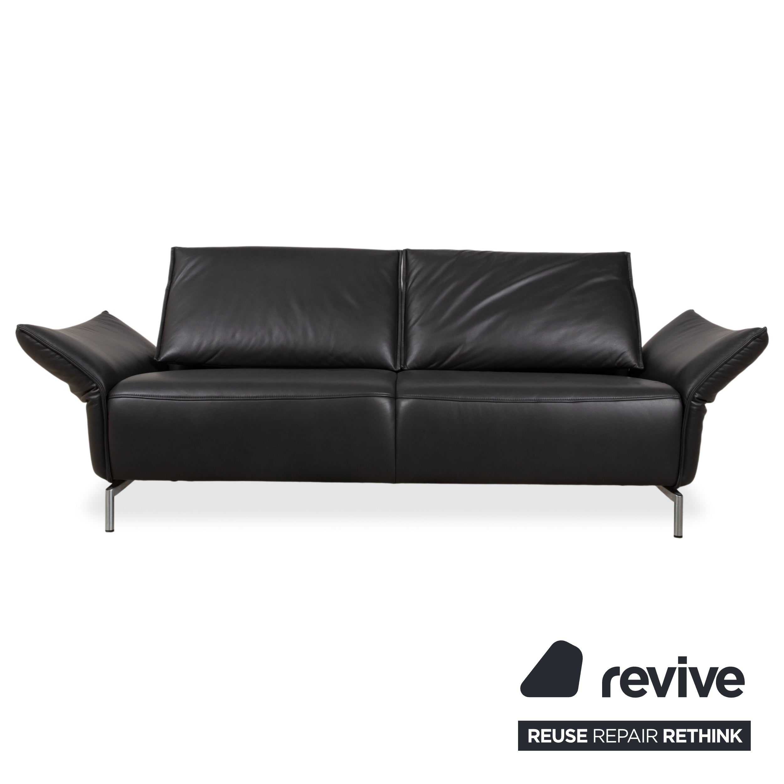 Koinor Vanda Garnitur 2x Zweisitzer Leder Sofa Anthrazit Couch manuelle Funktion