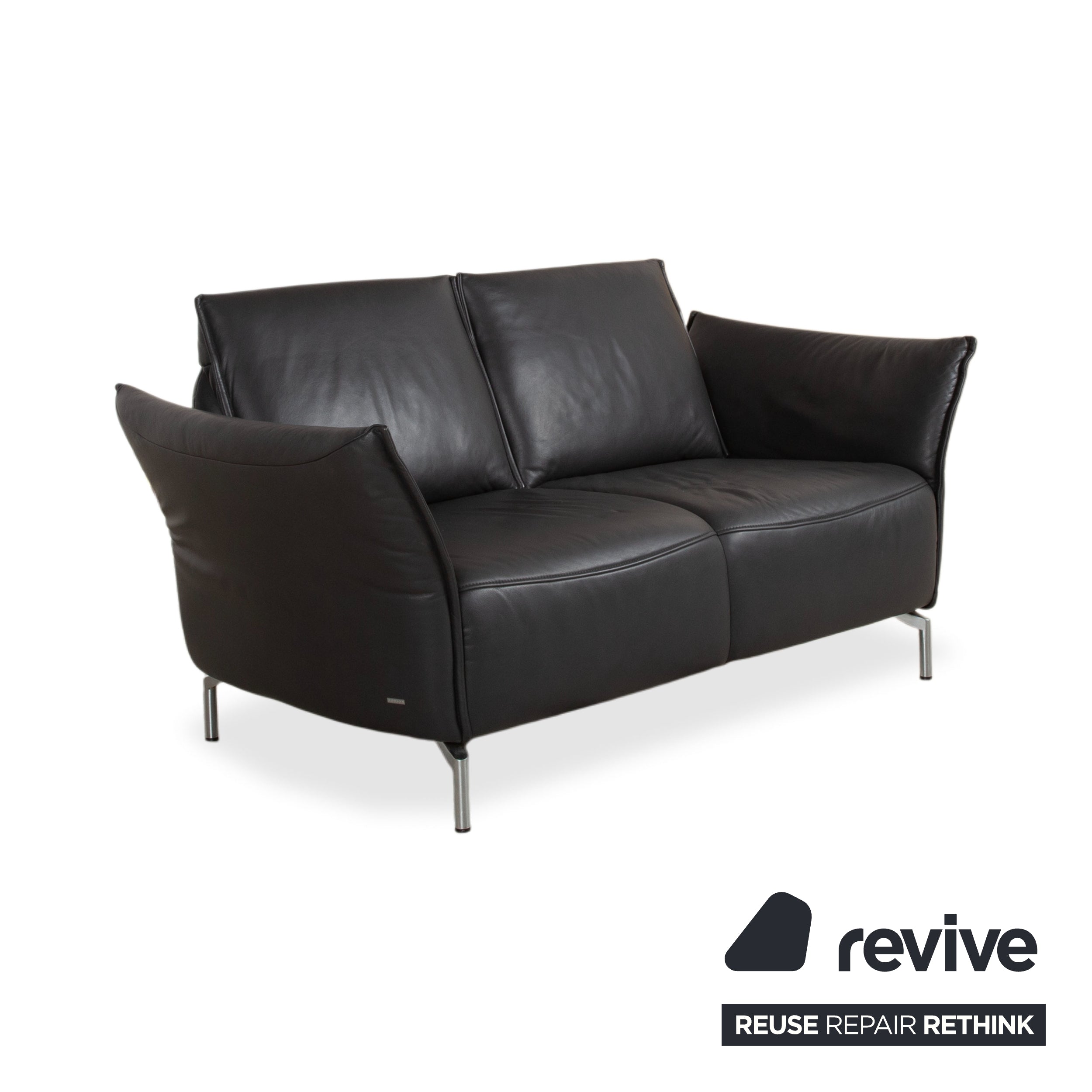 Koinor Vanda Garnitur 2x Zweisitzer Leder Sofa Anthrazit Couch manuelle Funktion