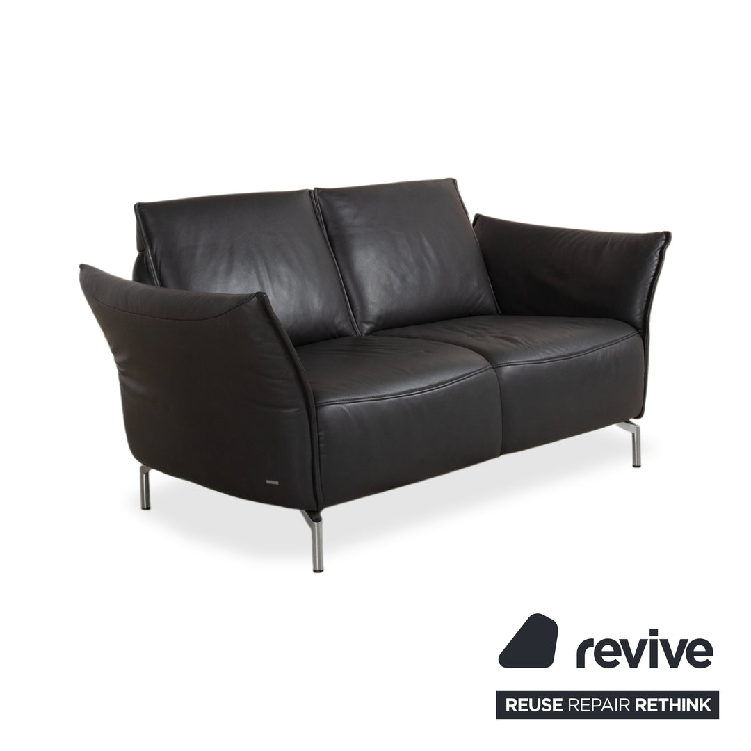 Koinor Vanda Garnitur 2x Zweisitzer Leder Sofa Anthrazit Couch manuelle Funktion