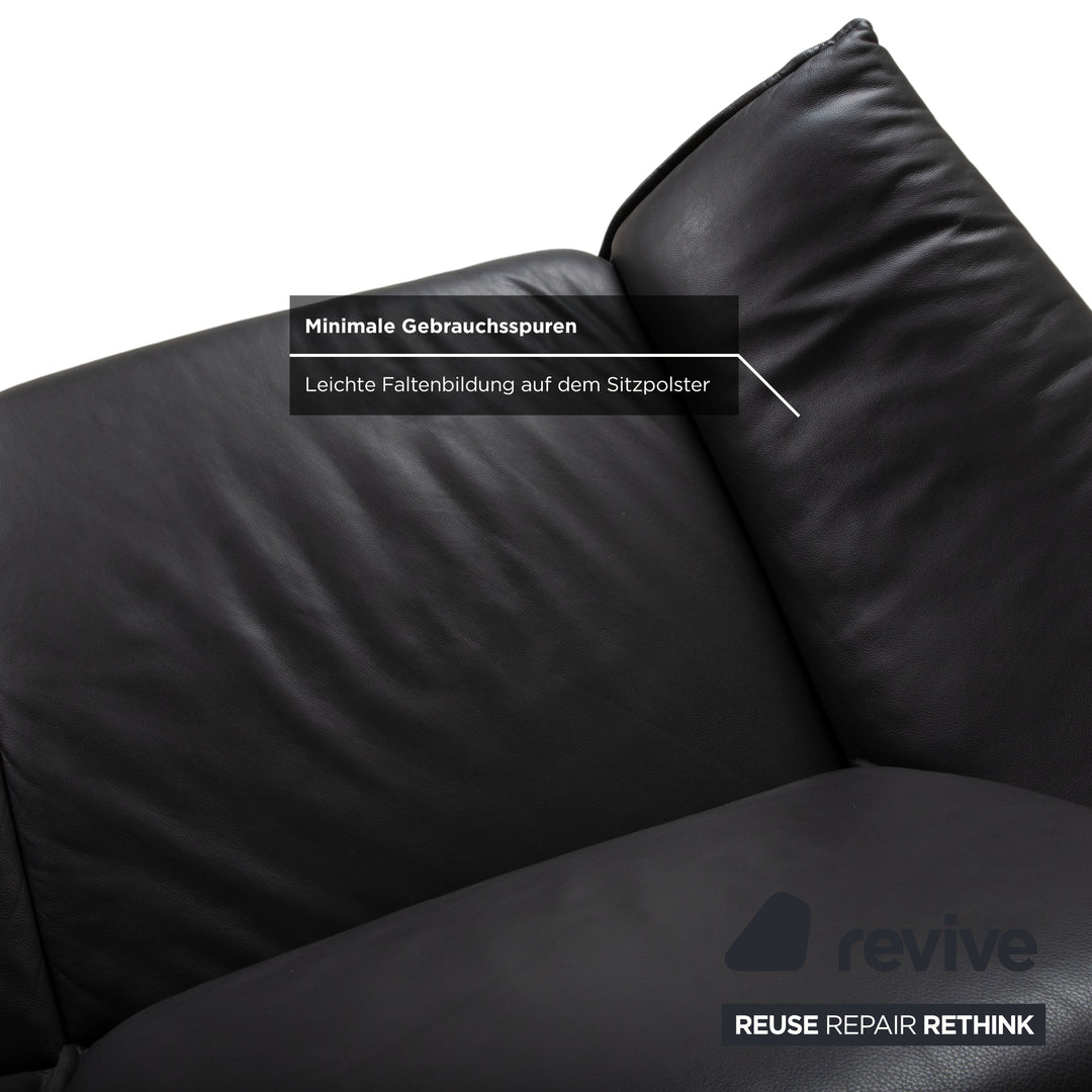 Koinor Vanda Garnitur 2x Zweisitzer Leder Sofa Anthrazit Couch manuelle Funktion