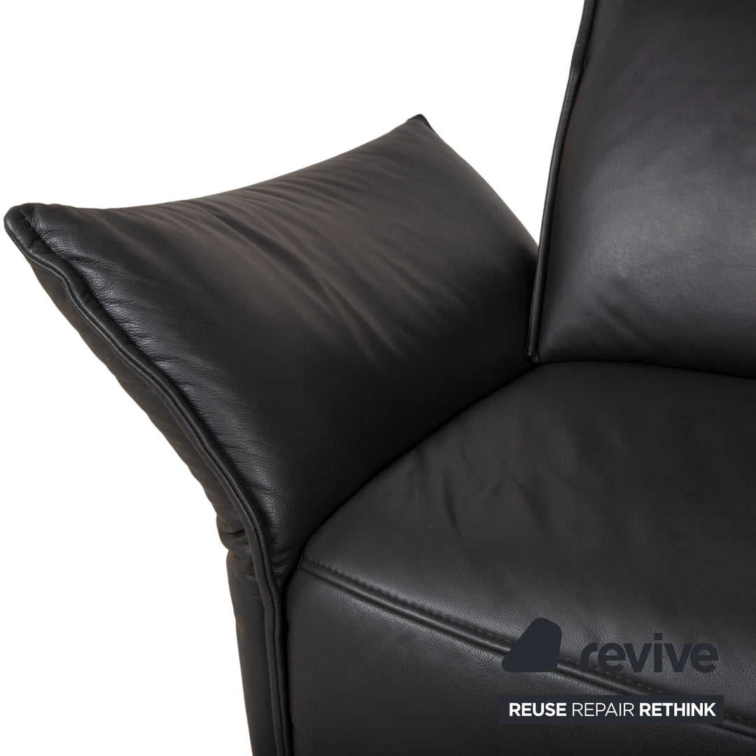 Koinor Vanda Garnitur 2x Zweisitzer Leder Sofa Anthrazit Couch manuelle Funktion