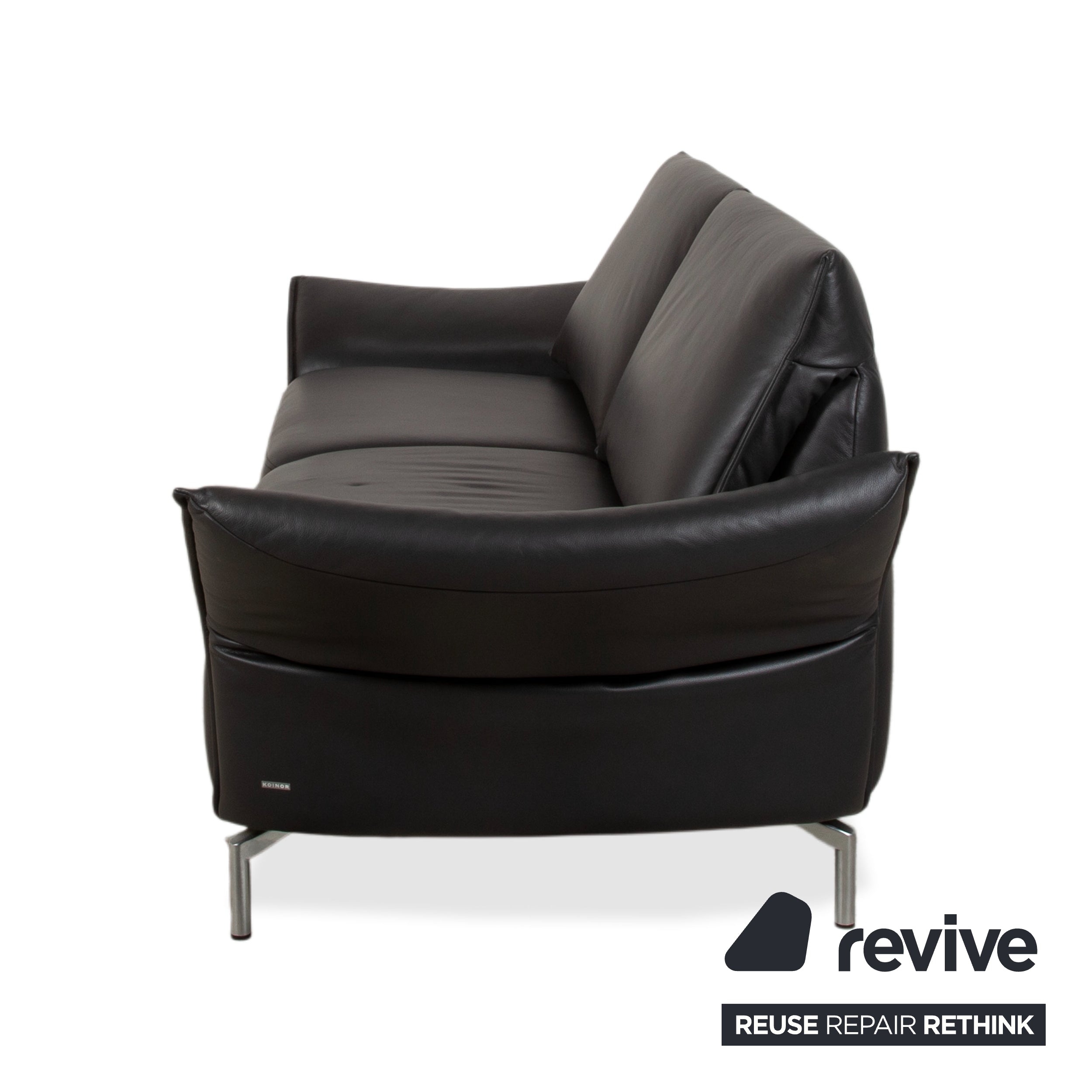 Koinor Vanda Garnitur 2x Zweisitzer Leder Sofa Anthrazit Couch manuelle Funktion