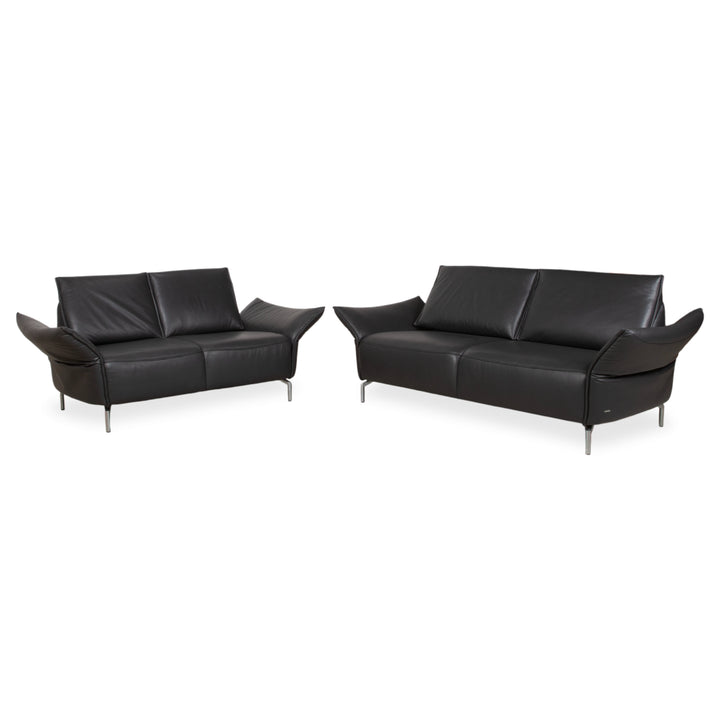 Koinor Vanda Garnitur 2x Zweisitzer Leder Sofa Anthrazit Couch manuelle Funktion