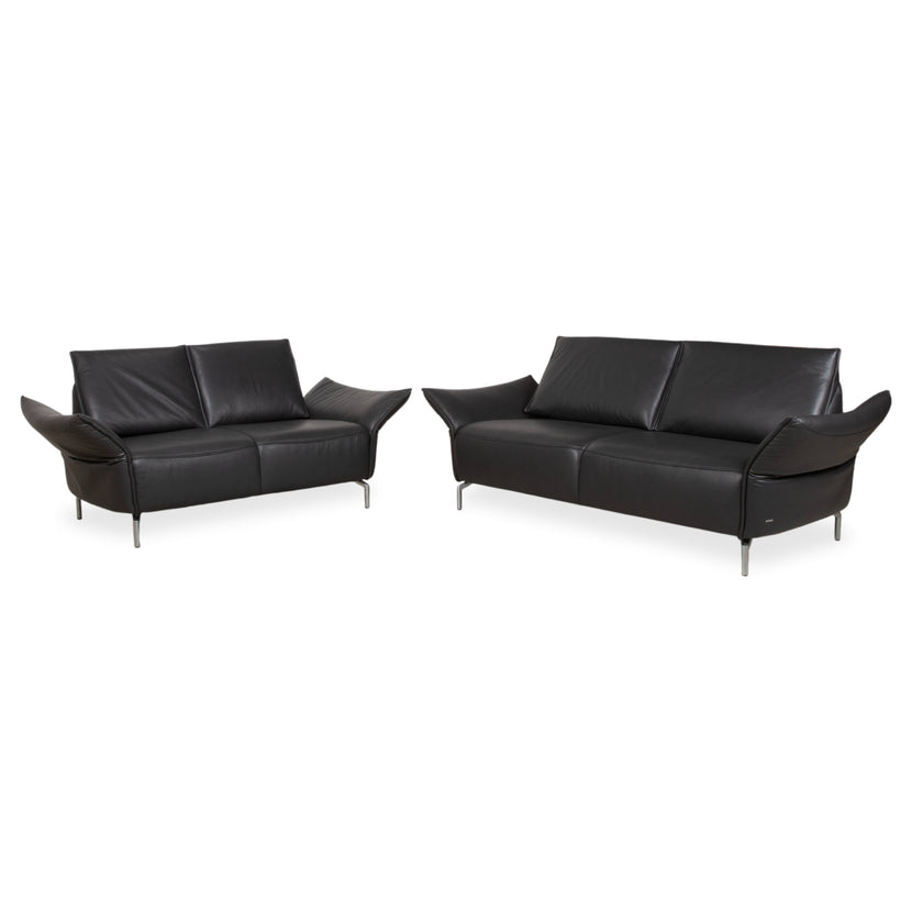 Koinor Vanda Garnitur 2x Zweisitzer Leder Sofa Anthrazit Couch manuelle Funktion