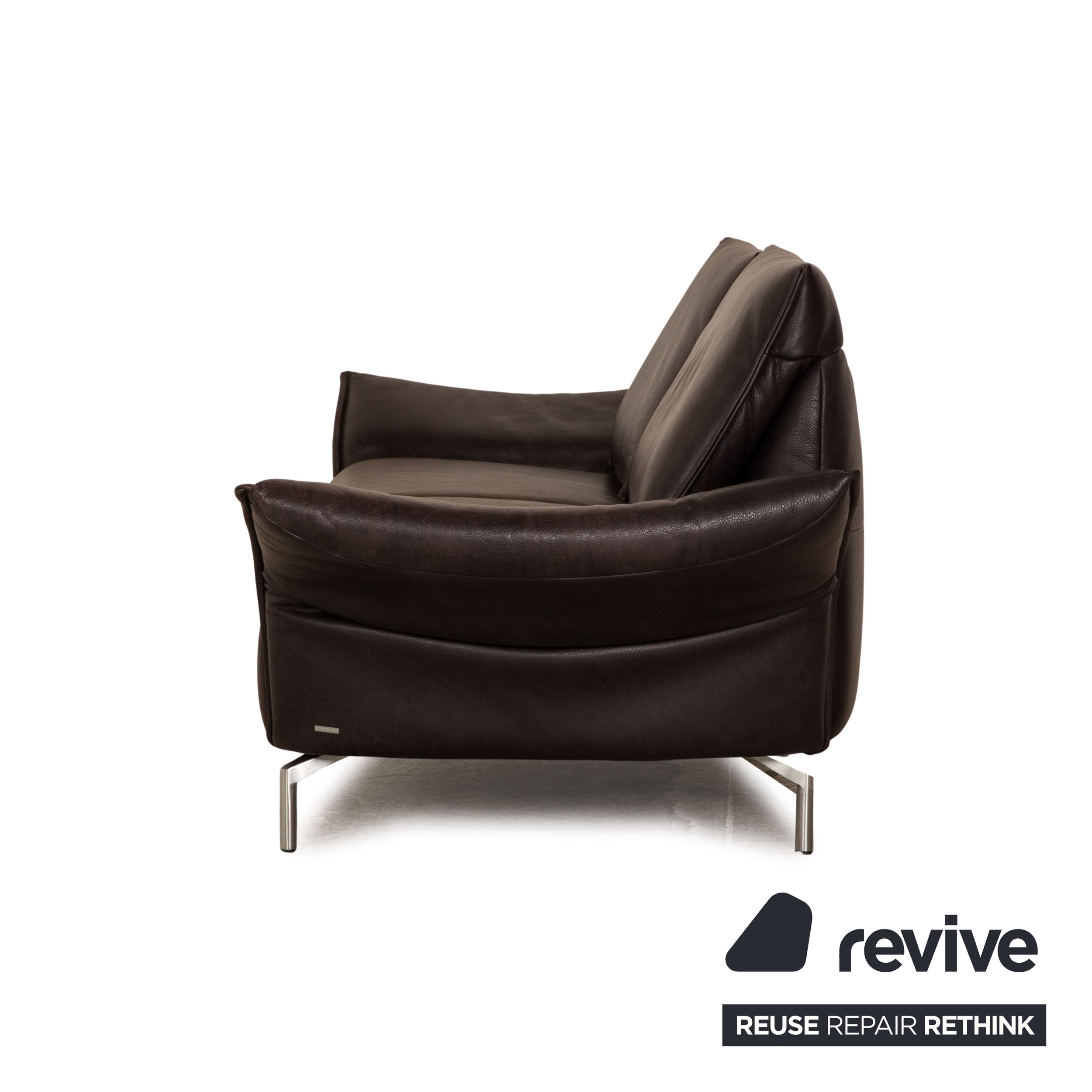 Koinor Vanda cuir deux places marron marron foncé canapé canapé fonction manuelle