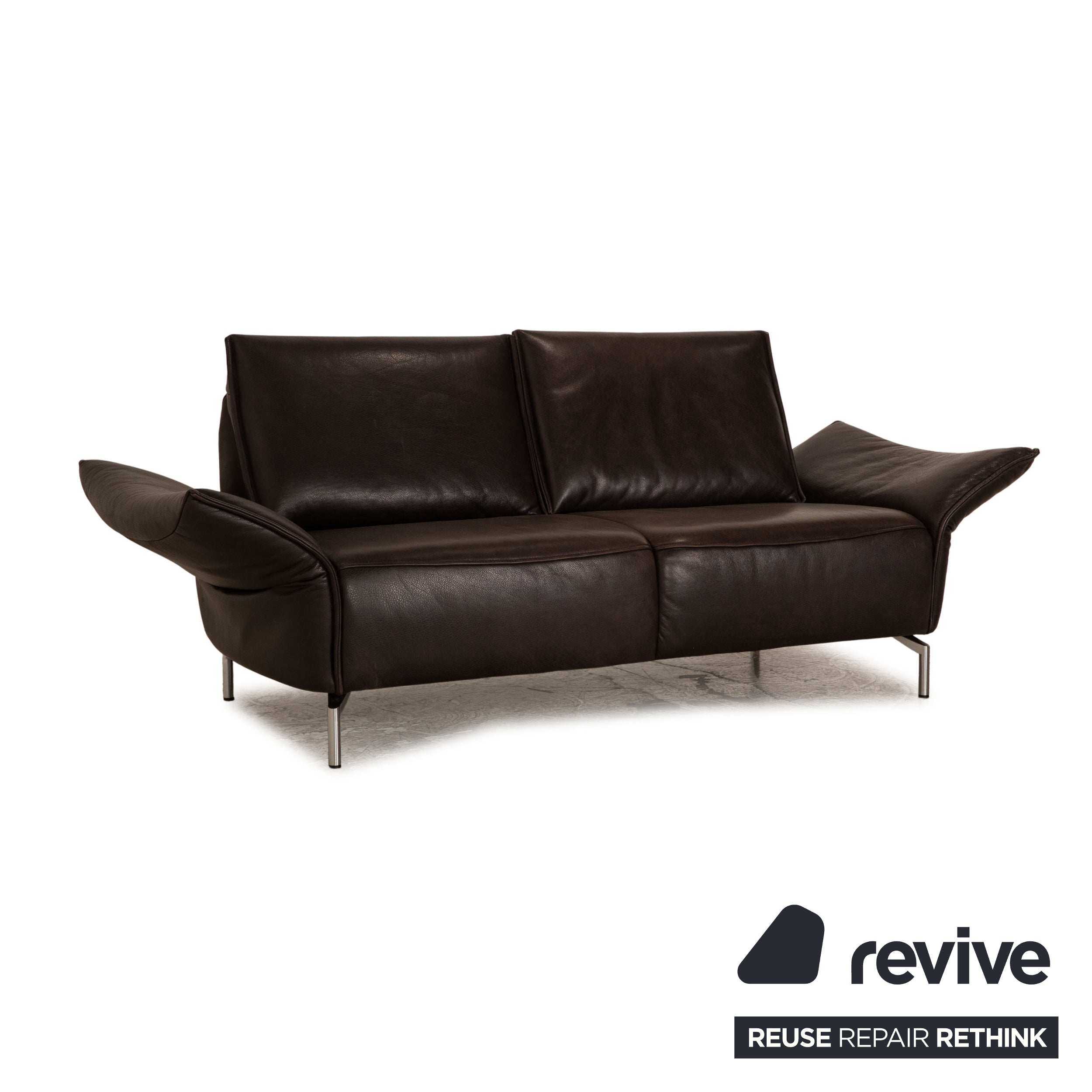 Koinor Vanda cuir deux places marron marron foncé canapé canapé fonction manuelle