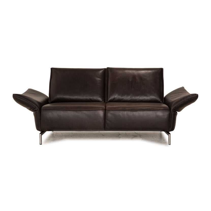 Koinor Vanda cuir deux places marron marron foncé canapé canapé fonction manuelle