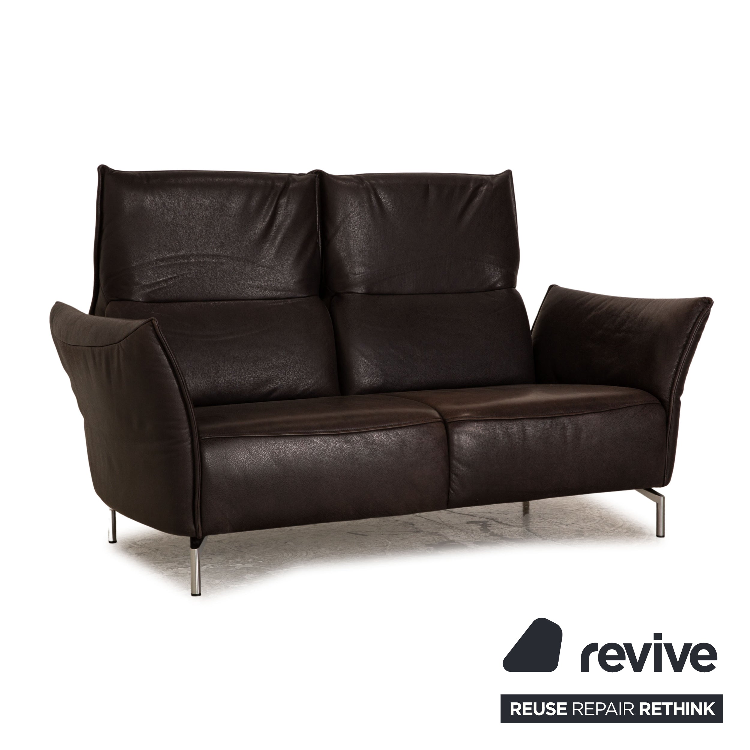 Koinor Vanda cuir deux places marron marron foncé canapé canapé fonction manuelle