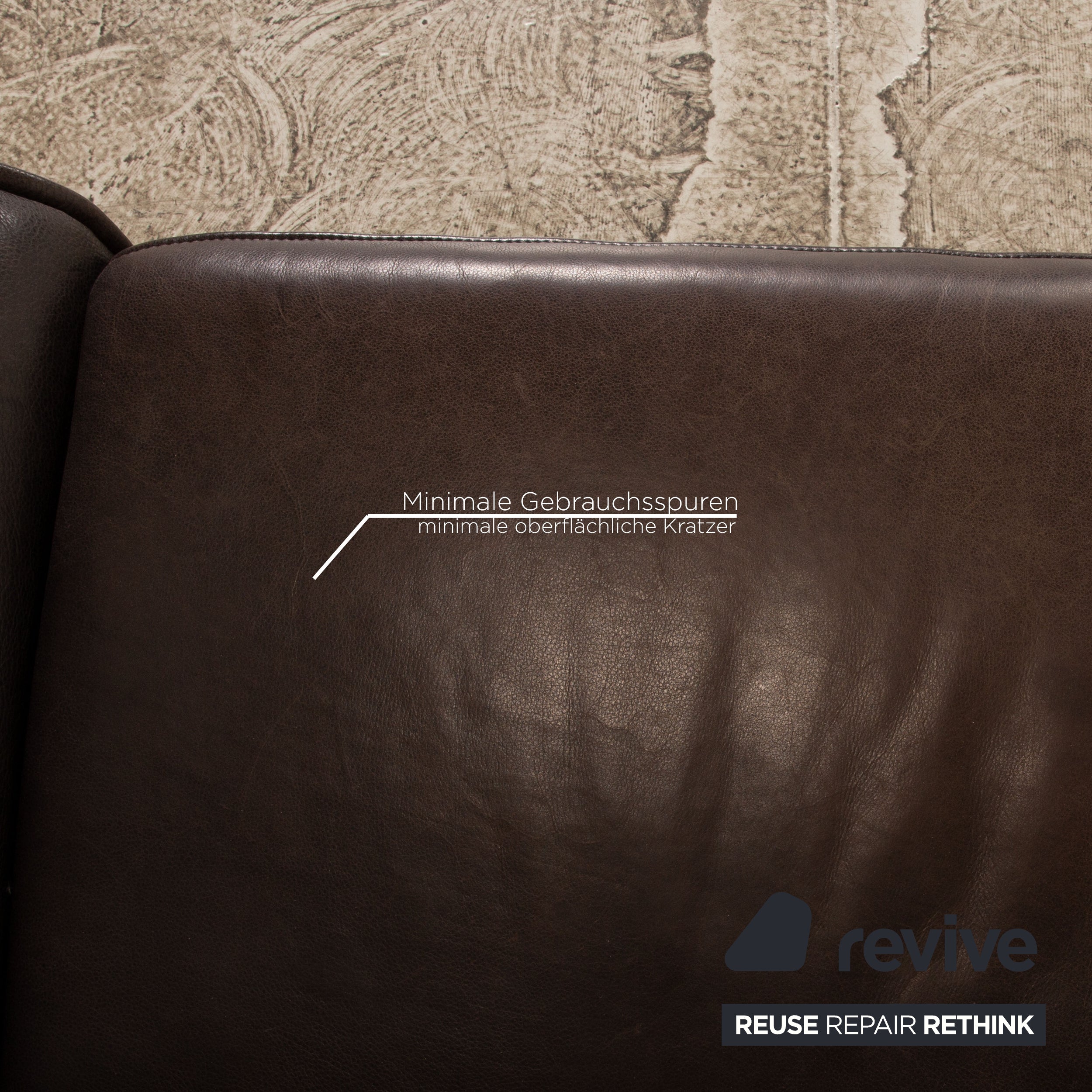 Koinor Vanda cuir deux places marron marron foncé canapé canapé fonction manuelle