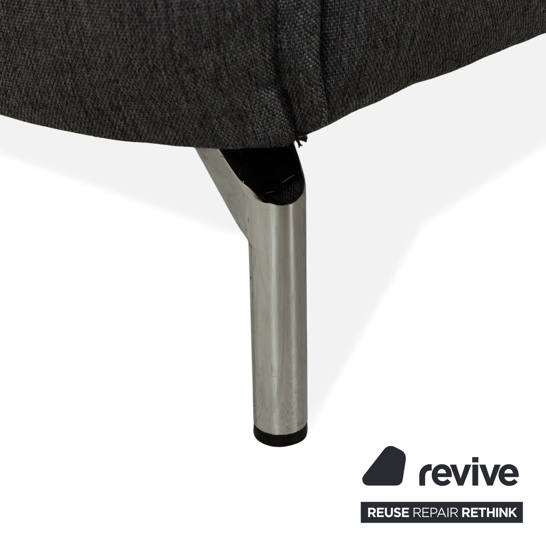 Canapé d'angle en tissu Koinor Vanda gris avec fonction manuelle, méridienne droite