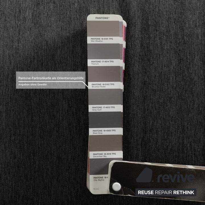 Koinor Vanda fabric corner sofa grey manual function chaise longue right sofa couch