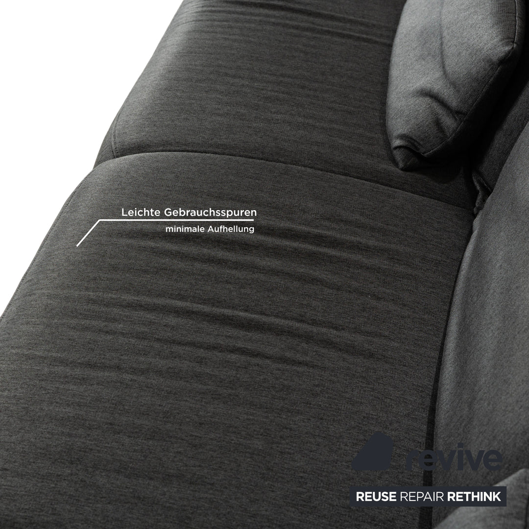 Koinor Vanda fabric corner sofa grey manual function chaise longue right sofa couch