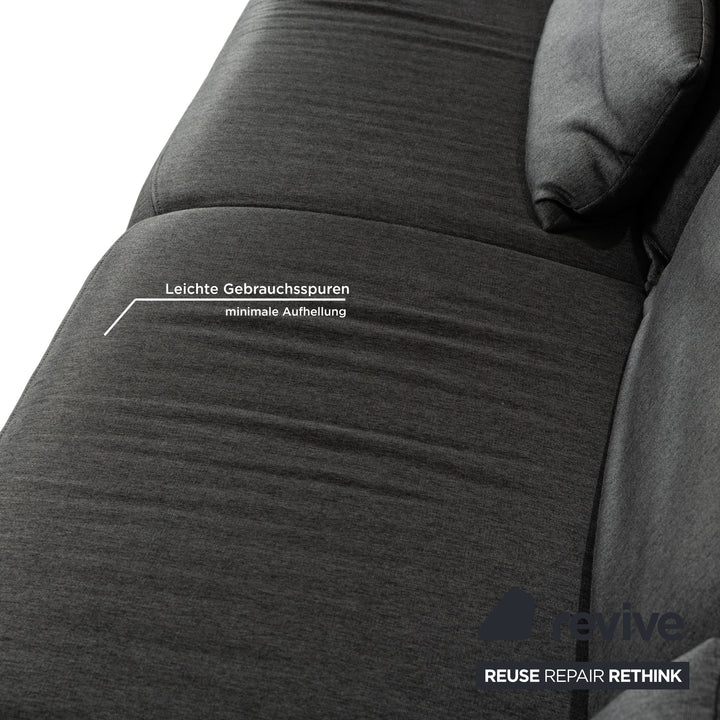 Koinor Vanda fabric corner sofa grey manual function chaise longue right sofa couch