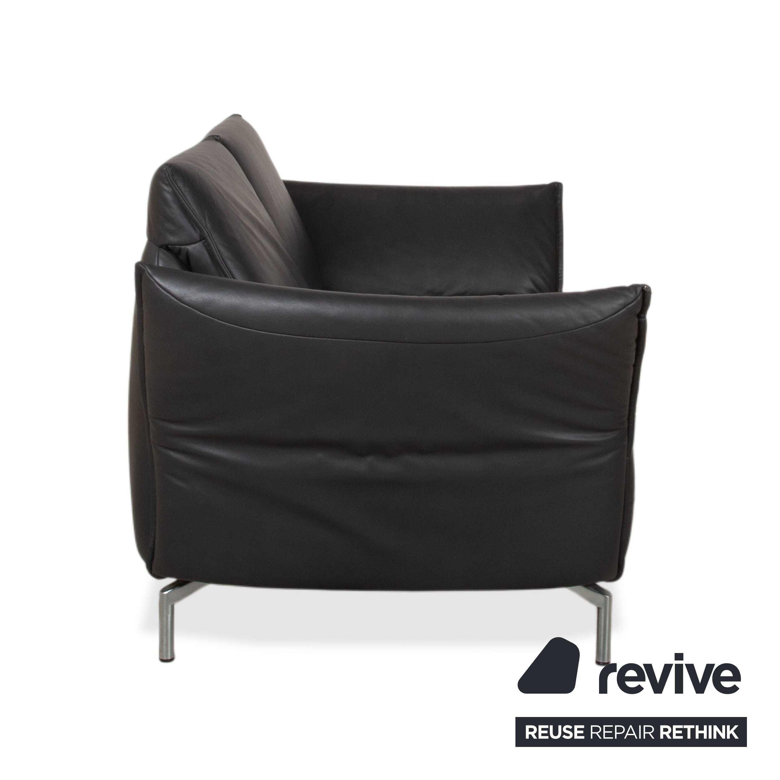 Koinor Vanda Zweisitzer Leder Sofa Anthrazit Couch manuelle Funktion