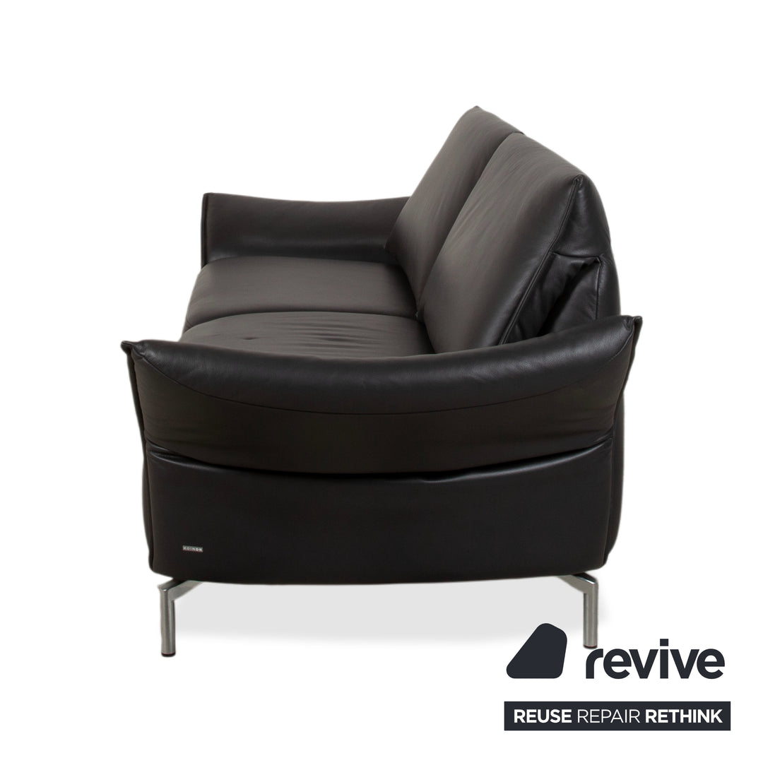 Koinor Vanda Zweisitzer Leder Sofa Anthrazit Couch manuelle Funktion