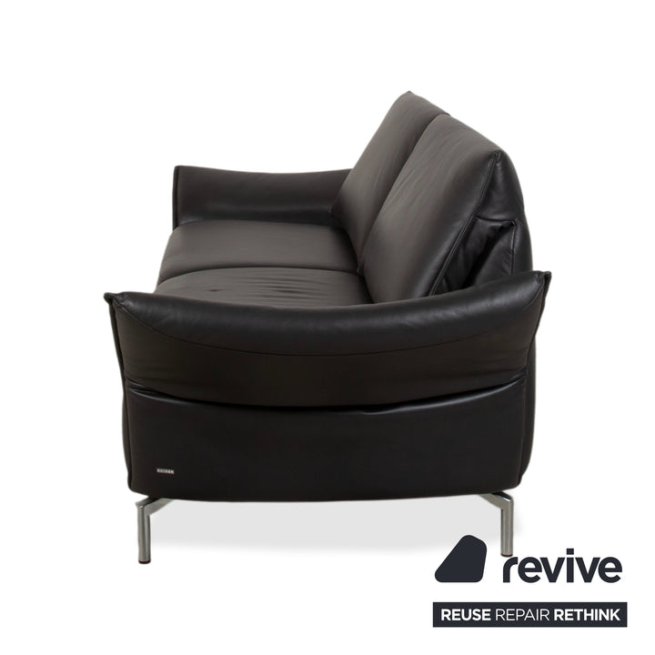 Koinor Vanda Zweisitzer Leder Sofa Anthrazit Couch manuelle Funktion