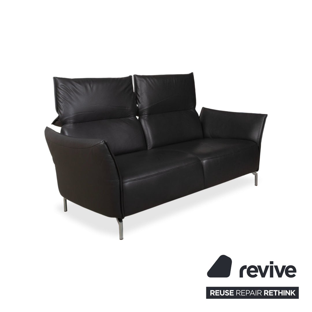 Koinor Vanda Zweisitzer Leder Sofa Anthrazit Couch manuelle Funktion