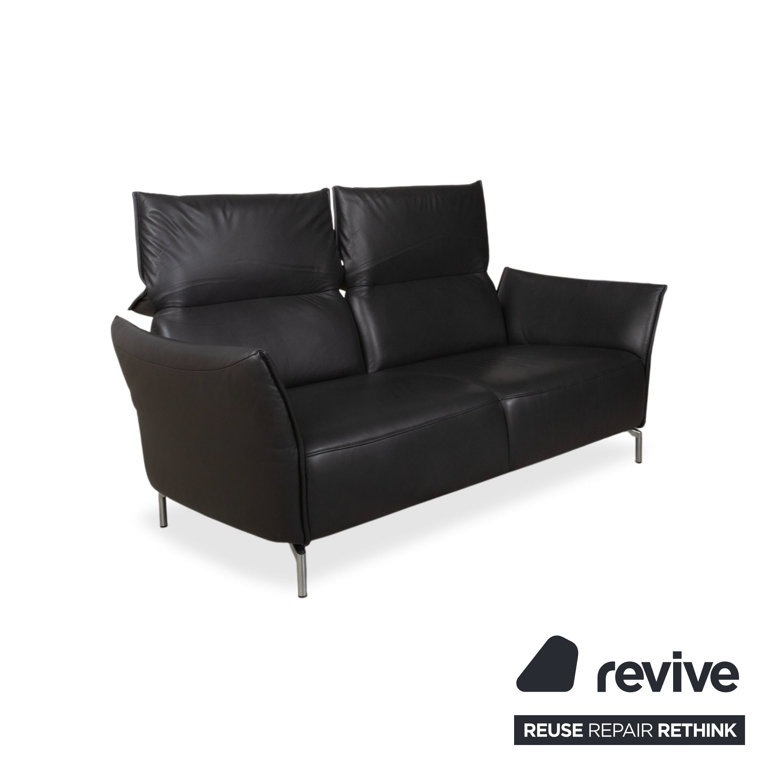 Koinor Vanda Zweisitzer Leder Sofa Anthrazit Couch manuelle Funktion