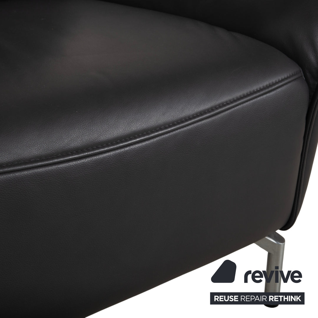 Koinor Vanda Zweisitzer Leder Sofa Anthrazit Couch manuelle Funktion