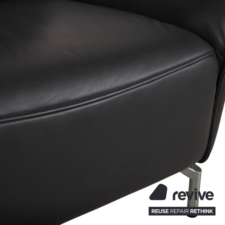 Koinor Vanda Zweisitzer Leder Sofa Anthrazit Couch manuelle Funktion