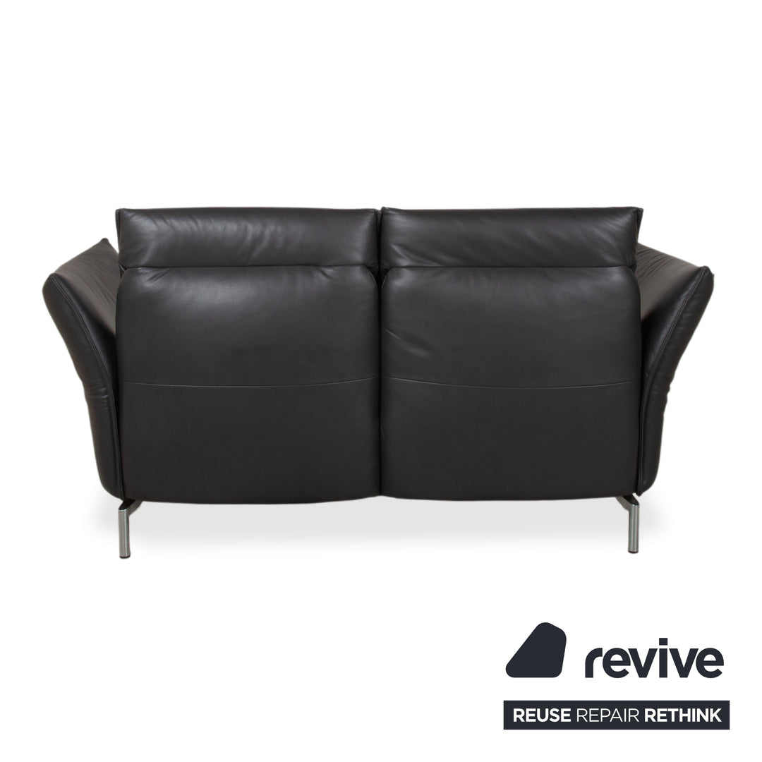 Koinor Vanda Zweisitzer Leder Sofa Anthrazit Couch manuelle Funktion