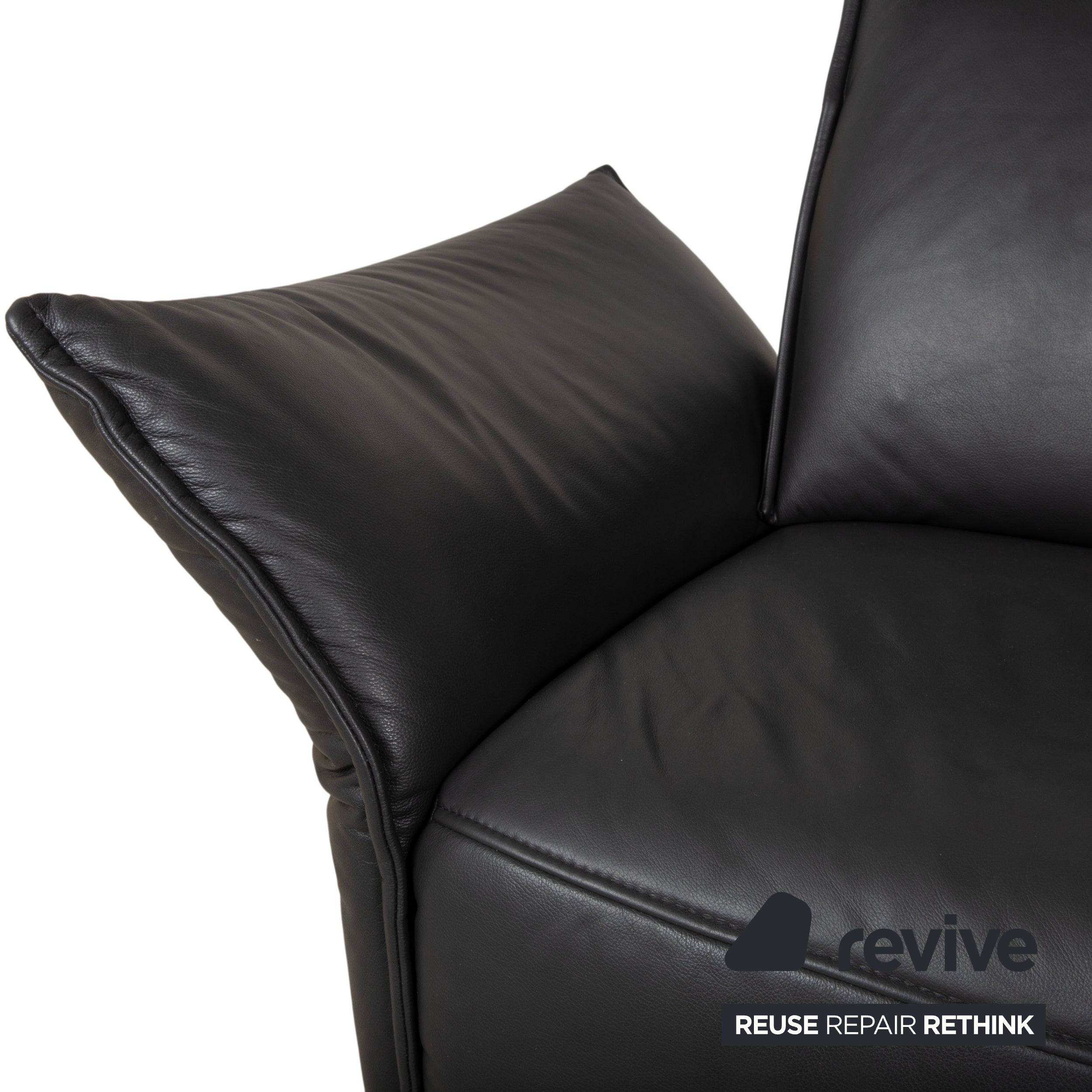 Koinor Vanda Zweisitzer Leder Sofa Anthrazit Couch manuelle Funktion