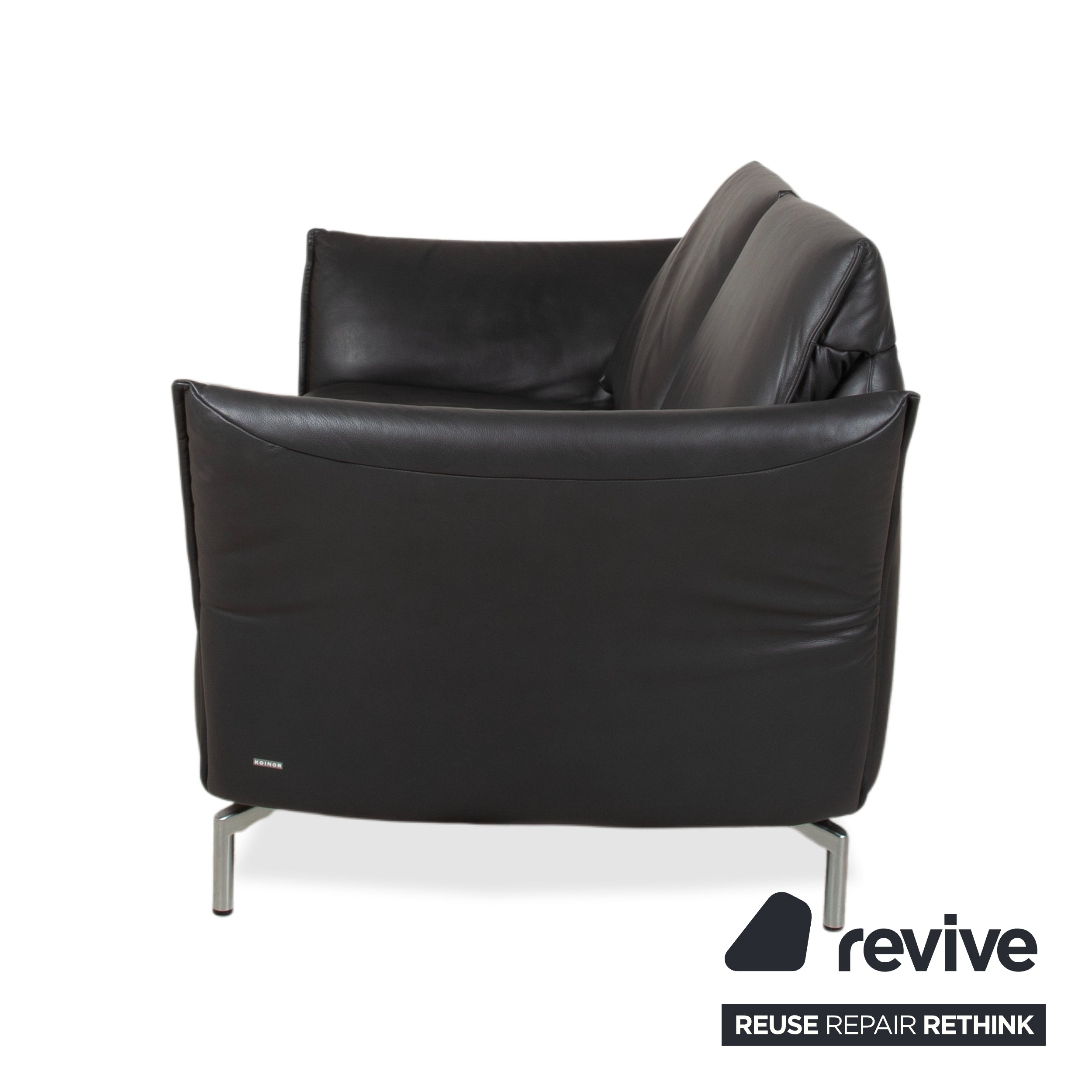 Koinor Vanda Zweisitzer Leder Sofa Anthrazit Couch manuelle Funktion