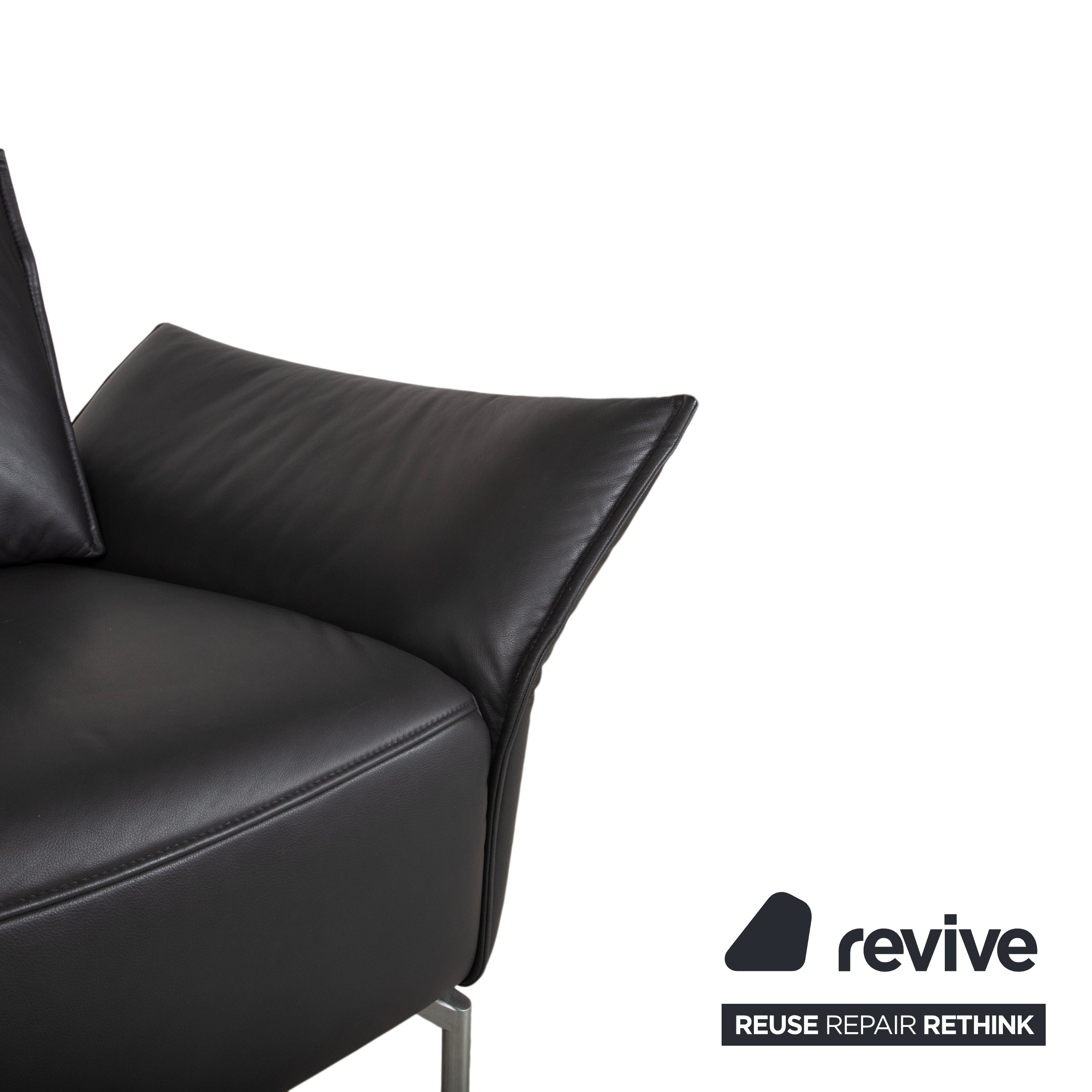 Koinor Vanda Zweisitzer Leder Sofa Anthrazit Couch manuelle Funktion