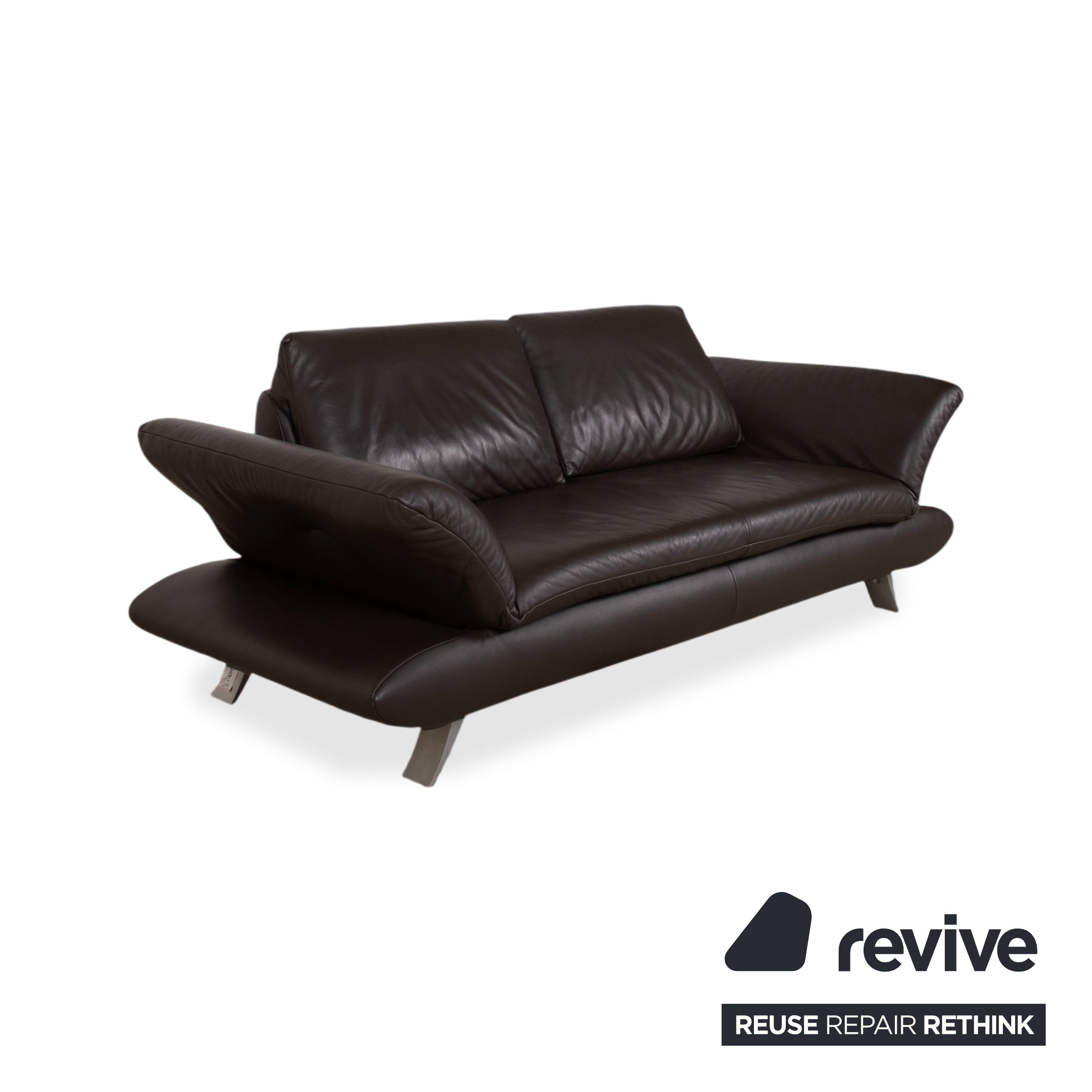 Koinor Velluti Leder Dreisitzer Braun Mokka manuelle Funktion Sofa Couch