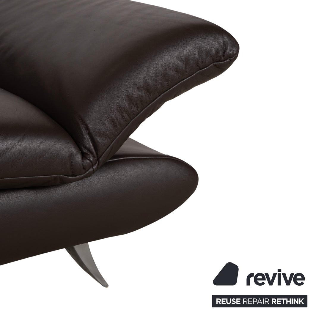Koinor Velluti Leder Dreisitzer Braun manuelle Funktion Sofa Couch