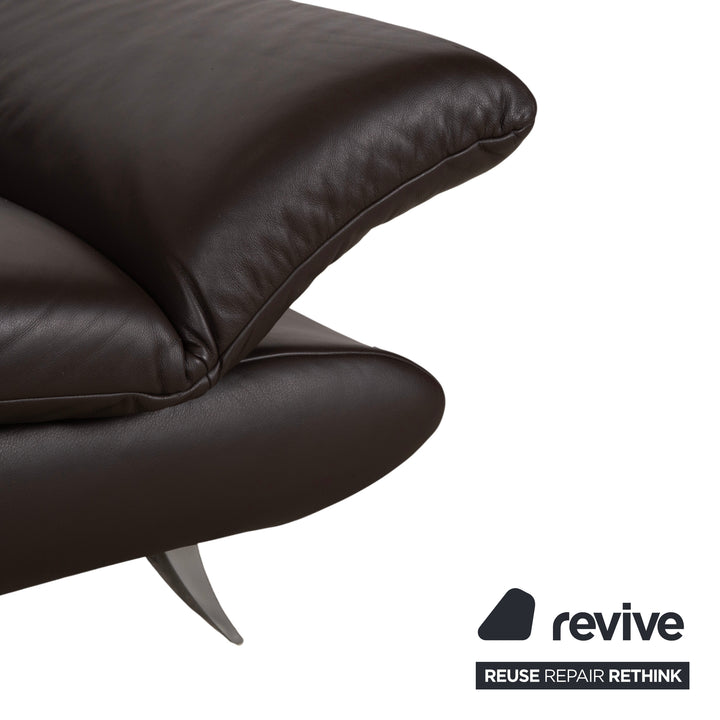 Koinor Velluti Leder Dreisitzer Braun manuelle Funktion Sofa Couch