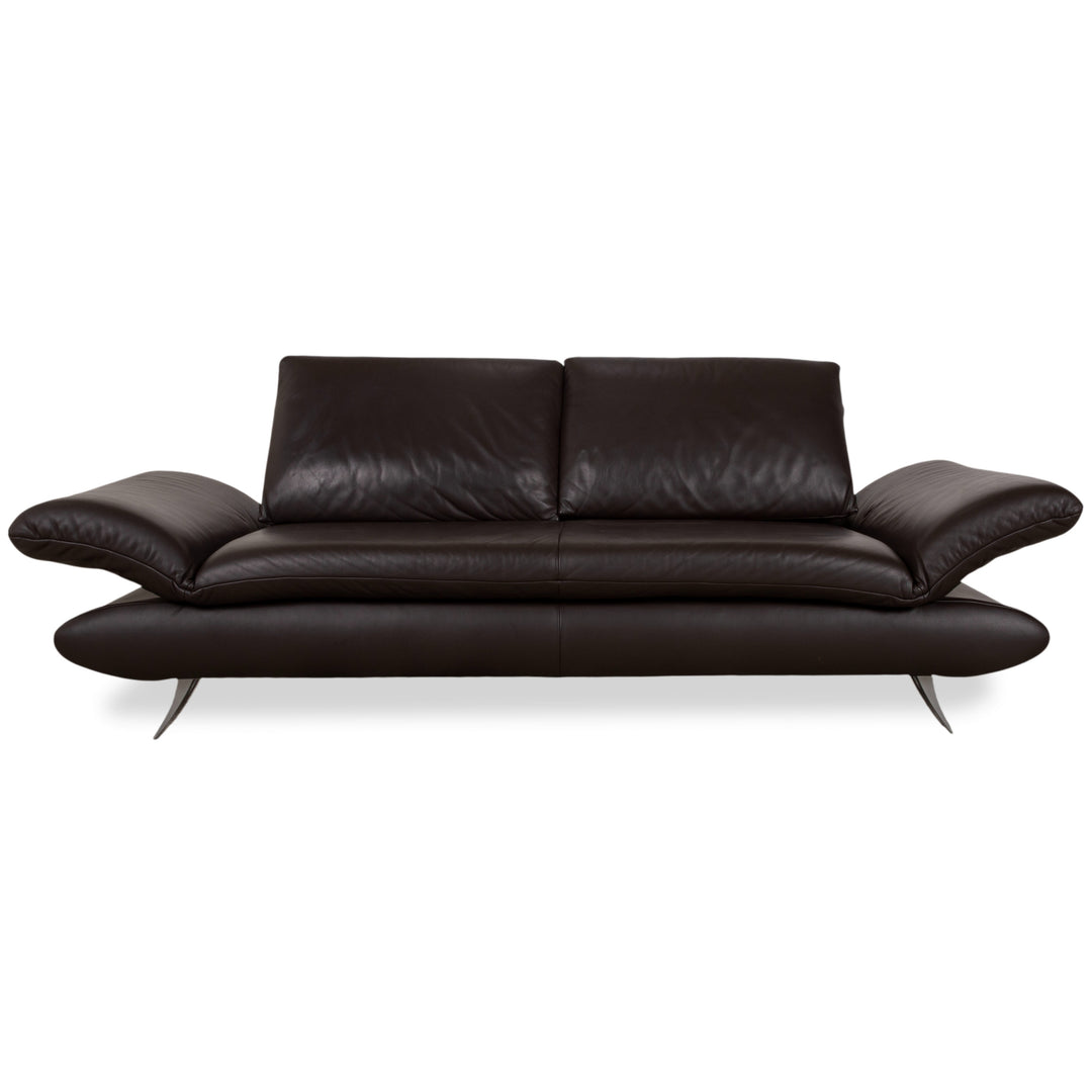Koinor Velluti Leder Dreisitzer Braun manuelle Funktion Sofa Couch
