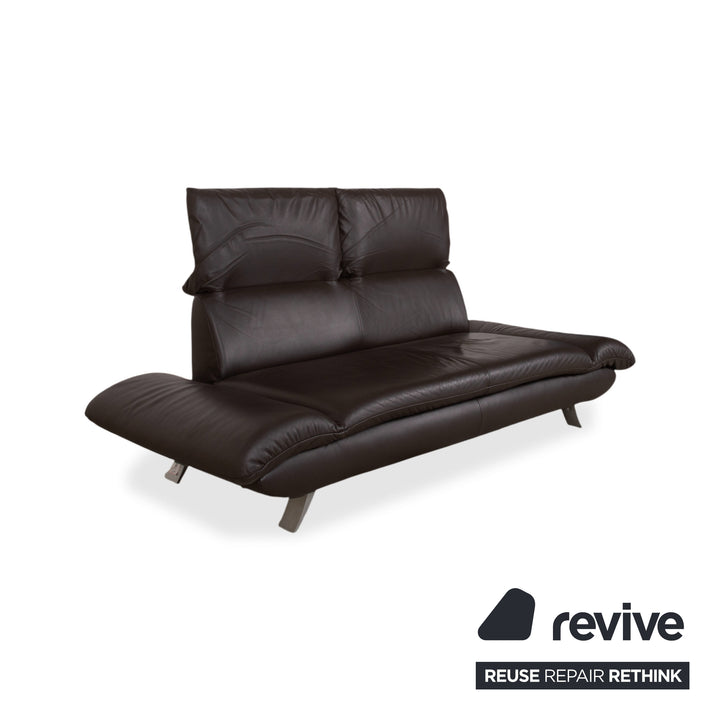 Koinor Velluti Leder Dreisitzer Braun manuelle Funktion Sofa Couch