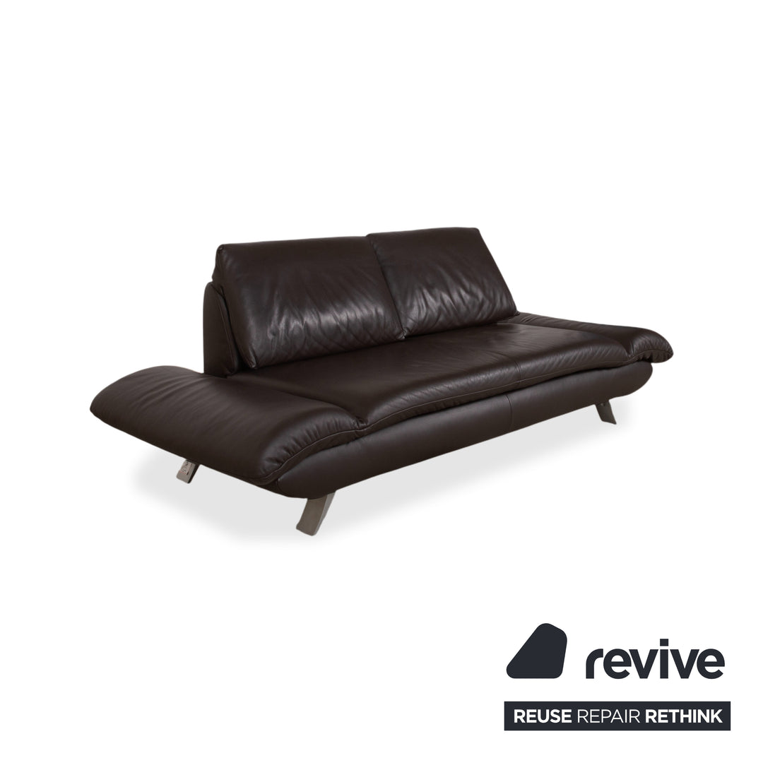 Koinor Velluti Leder Dreisitzer Braun manuelle Funktion Sofa Couch