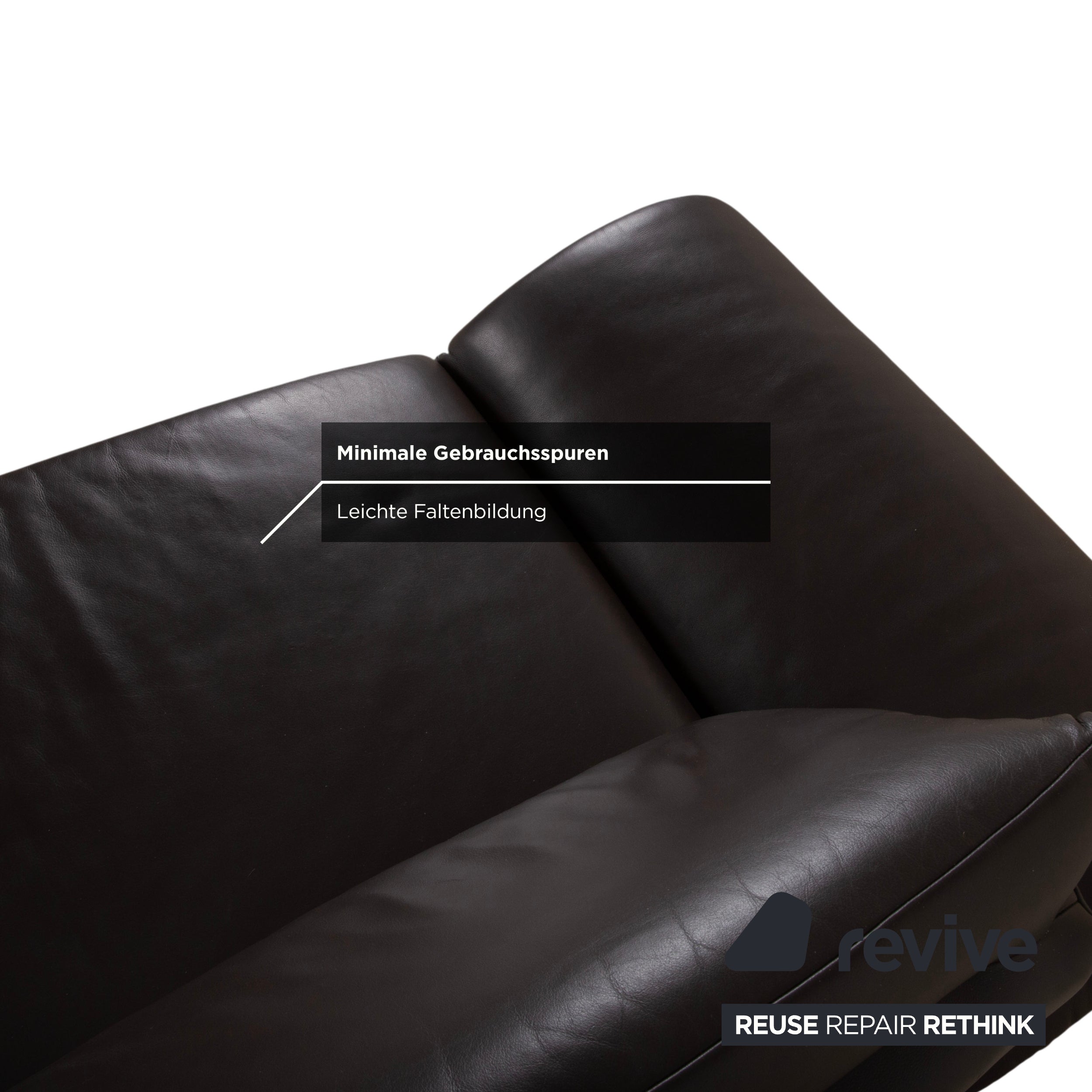 Koinor Velluti Leder Dreisitzer Braun Mokka manuelle Funktion Sofa Couch