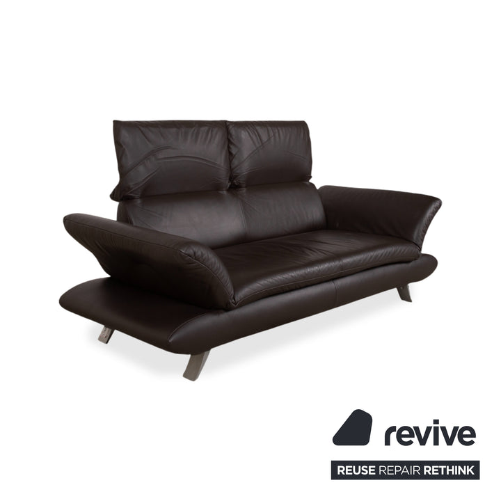 Koinor Velluti Leder Dreisitzer Braun manuelle Funktion Sofa Couch