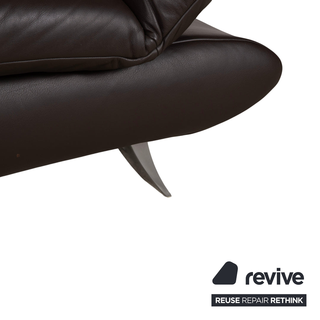 Koinor Velluti Leder Dreisitzer Braun Mokka manuelle Funktion Sofa Couch