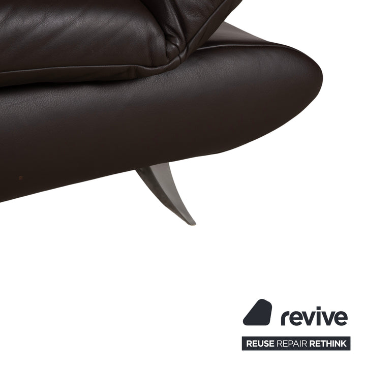 Koinor Velluti Leder Dreisitzer Braun Mokka manuelle Funktion Sofa Couch