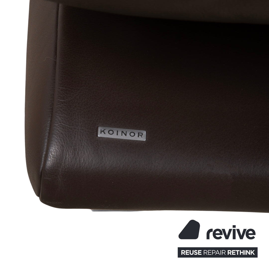 Koinor Velluti Leder Dreisitzer Braun manuelle Funktion Sofa Couch