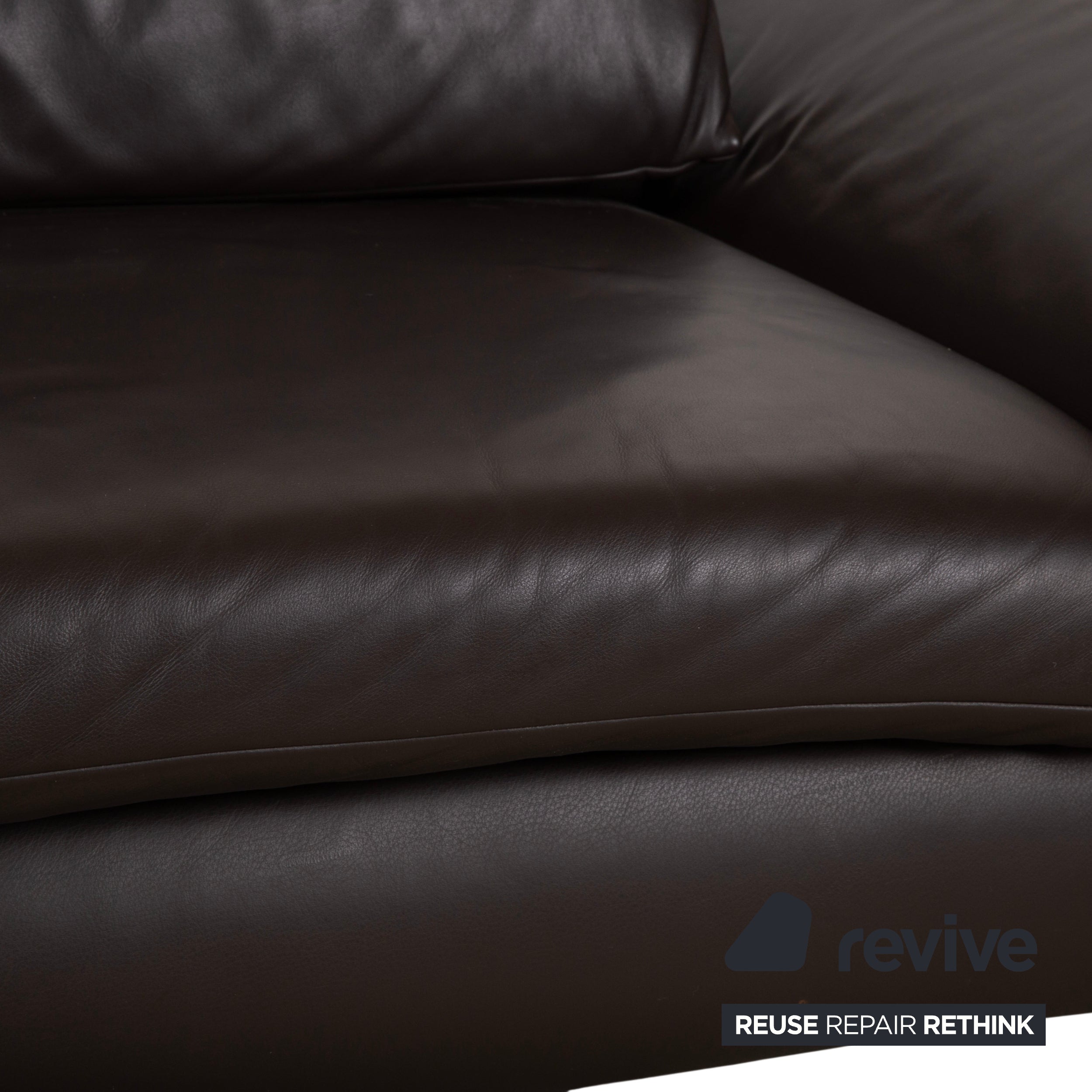 Koinor Velluti Leder Dreisitzer Braun Mokka manuelle Funktion Sofa Couch