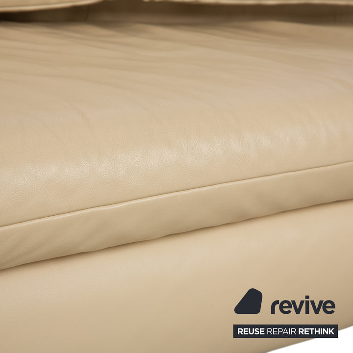 Koinor Velluti Leder Dreisitzer Creme manuelle Funktion Sofa Couch