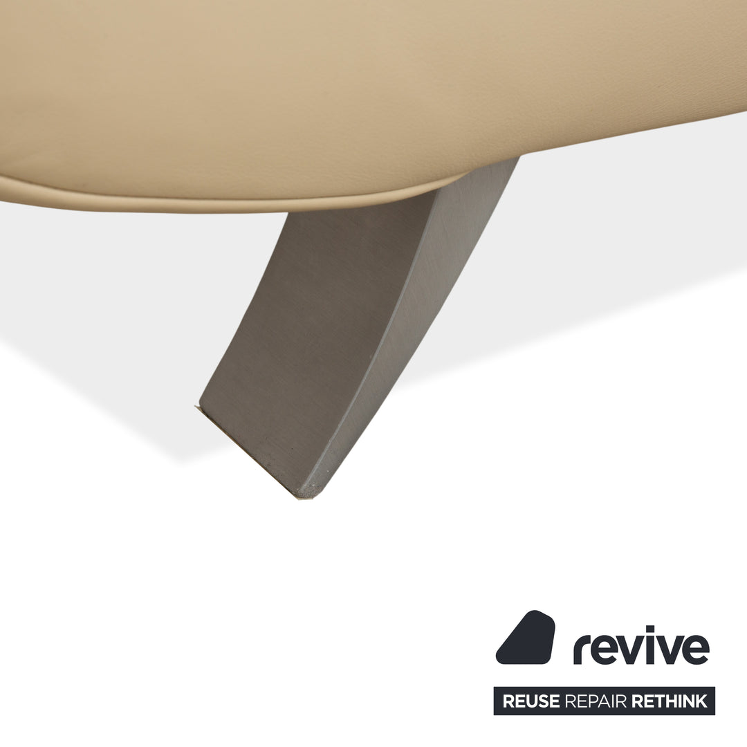 Koinor Velluti Leder Dreisitzer Creme manuelle Funktion Sofa Couch