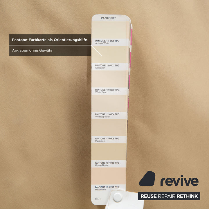 Koinor Velluti Leder Dreisitzer Creme manuelle Funktion Sofa Couch