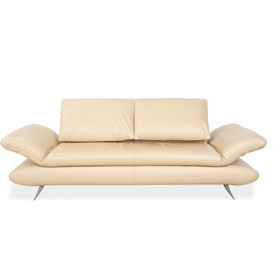 Koinor Velluti Leder Dreisitzer Creme manuelle Funktion Sofa Couch