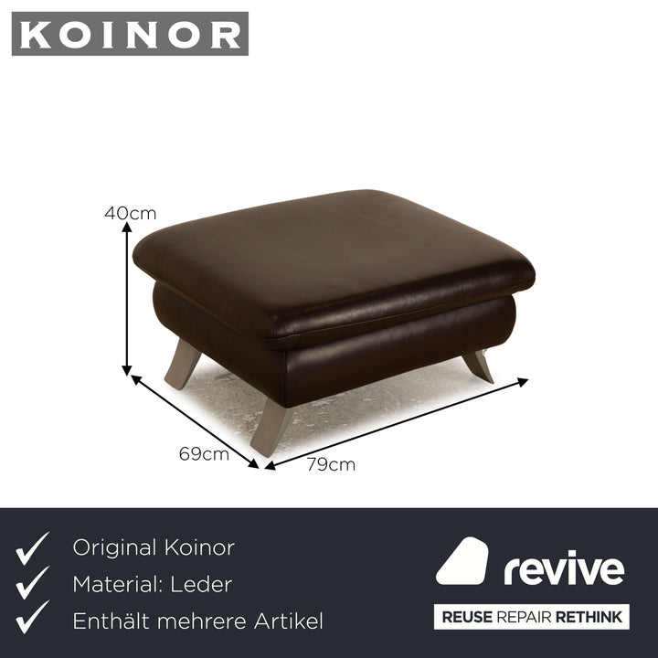 Koinor Velluti Leder Sofa Garnitur Braun Sessel Zweisitzer Couch manuelle Funktion