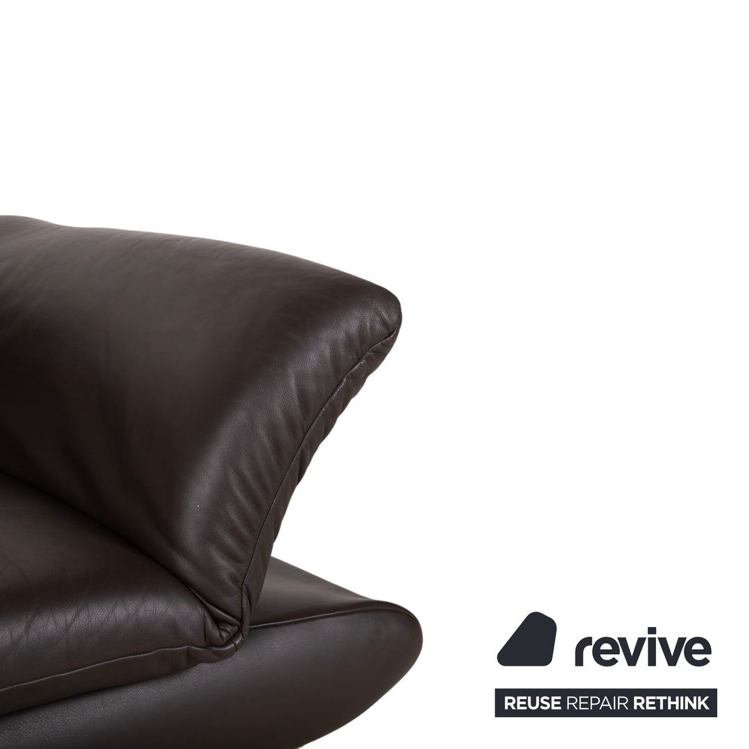 Koinor Velluti Leder Zweisitzer Braun manuelle Funktion Sofa Couch