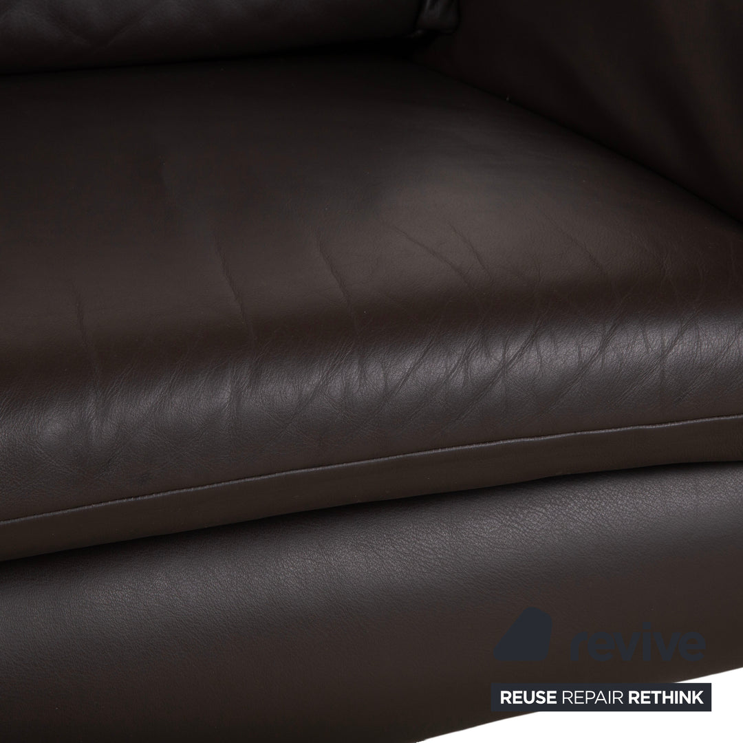 Koinor Velluti Leder Zweisitzer Braun manuelle Funktion Sofa Couch