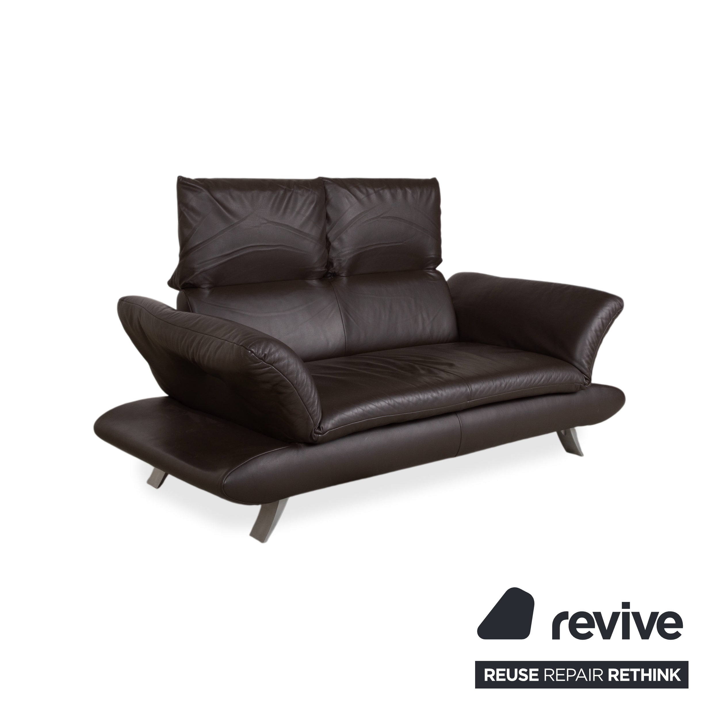 Koinor Velluti Leder Zweisitzer Braun manuelle Funktion Sofa Couch