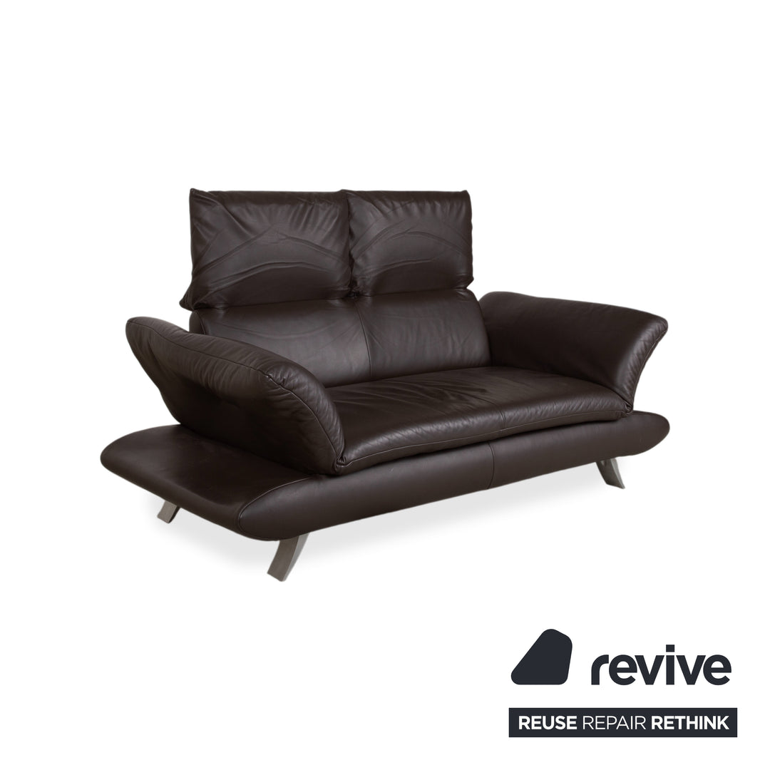 Koinor Velluti Leder Zweisitzer Braun manuelle Funktion Sofa Couch