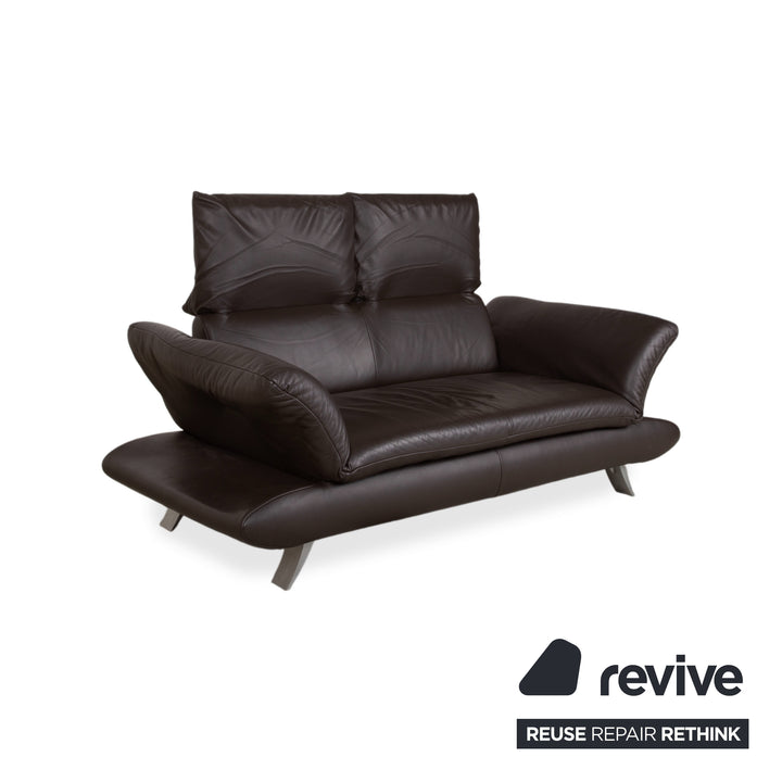 Koinor Velluti Leder Zweisitzer Braun manuelle Funktion Sofa Couch